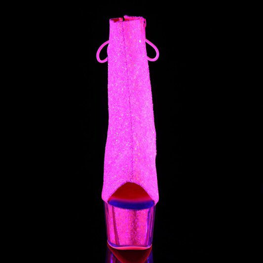 Pleaser Stiefelette ADORE-1018G Neon-Pink Glitter