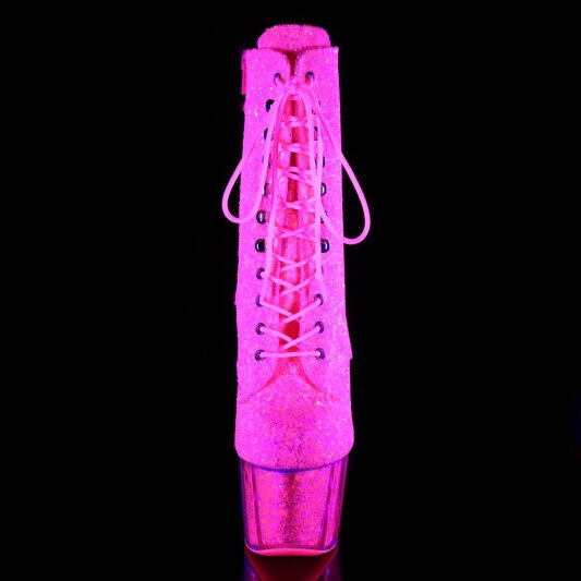 Pleaser Stiefelette ADORE-1020G Neon-Pink Glitter