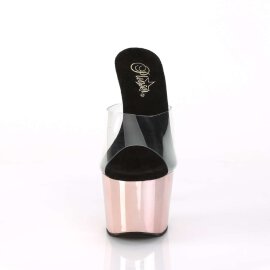 Pleaser ADORE-701 Clear/Rose Gold Chrome