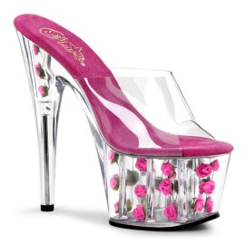 Pleaser ADORE-701FL Clear/Hot Pink Flowers