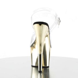 Pleaser Sandalette ADORE-708 Transparent Gold Chrom