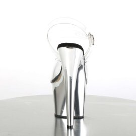 Pleaser Sandalette ADORE-708 Transparent Silber Chrom