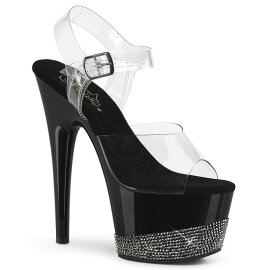 Pleaser ADORE-708-3 Clear/Black-Pewter RS