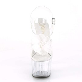 Pleaser Sandalette ADORE-708BFL Transparent Weiß