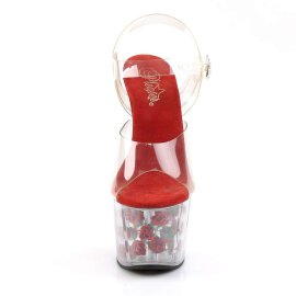 Pleaser ADORE-708FL Clear/Red Flowers