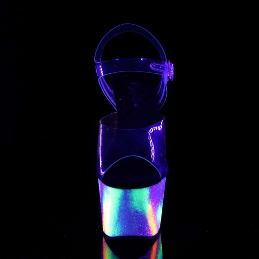 Pleaser Sandalette ADORE-708GXY Transparent Neon-Bunt