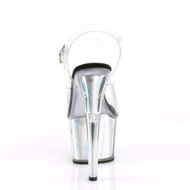 Pleaser Sandalette ADORE-708HGI Transparent Silber Hologram