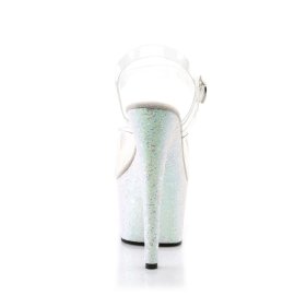 Pleaser Sandalette ADORE-708LG Transparent Silber Multi Glitter