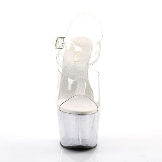 Pleaser Sandalette ADORE-708MG Transparent Silber