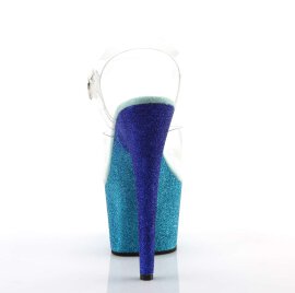 Pleaser Sandalette ADORE-708OMBRE Transparent Blau Glitter