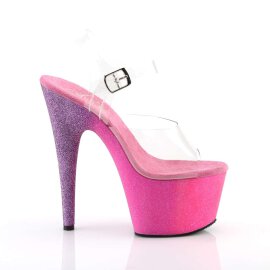 Pleaser Sandalette ADORE-708OMBRE Transparent Lavendel-Pink Strass
