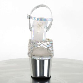 Pleaser Sandalette ADORE-709MMRS Silber Hologram Chrom