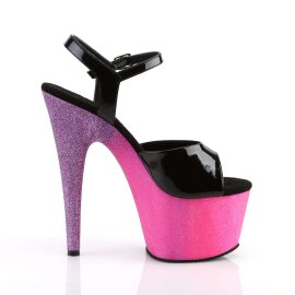 Pleaser Sandalette ADORE-709OMBRE Schwarz Pink-Lavendel Glitter