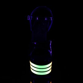 Pleaser Sandalette ADORE-709UVLN Schwarz Neon-Bunt