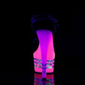 Pleaser Sandalette ADORE-709UVLN Schwarz Neon-Bunt
