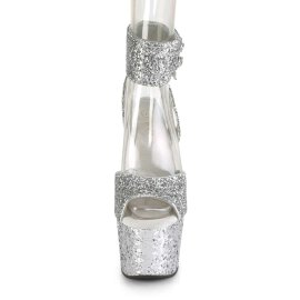 Pleaser Sandalette ADORE-791LG Silber Glitter