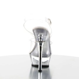 Pleaser Sandalette ALLURE-608 Transparent Silber