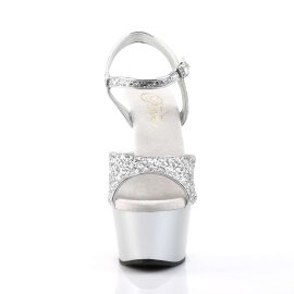 Pleaser Sandalette ASPIRE-609G Silber Glitter