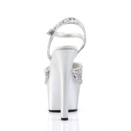 Pleaser Sandalette ASPIRE-609G Silber Glitter