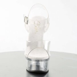 Pleaser Sandalette CAPTIVA-608 Transparent Silber