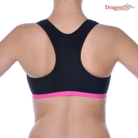 Dragonfly Top Sporty L Schwarz / Pink