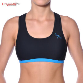 Dragonfly Top Sporty L Schwarz / Himmelblau