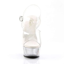 Pleaser Sandalette DELIGHT-608 Transparent Silber