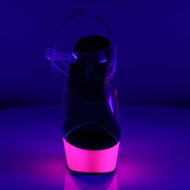 Pleaser Sandalette DELIGHT-608UV Transparent Neon-Pink