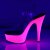 Pleaser Sandalette DELIGHT-608UV Transparent Neon-Pink