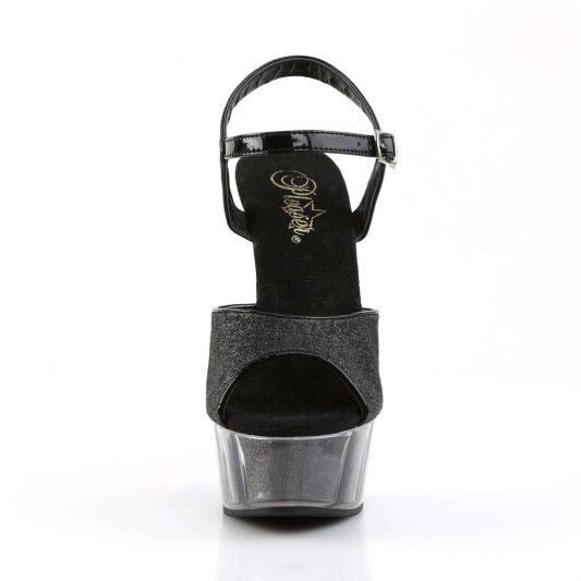 Pleaser Sandalette DELIGHT-609-5G Schwarz Glitter