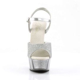 Pleaser Sandalette DELIGHT-609-5G Silber Glitter