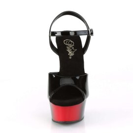 Pleaser Sandalette DELIGHT-609BR Schwarz Rot