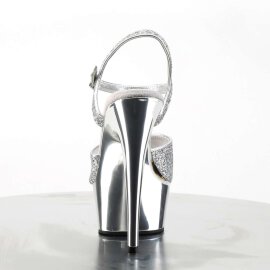 Pleaser Sandalette DELIGHT-609G Silber Multi Glitter Chrom