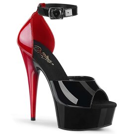 Pleaser DELIGHT-617 Black-Red Patent/Black-Red