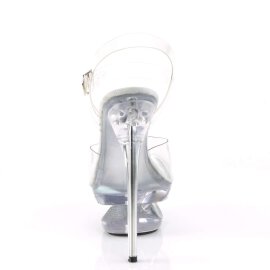Pleaser Sandalette ECLIPSE-608DM Transparent Silber