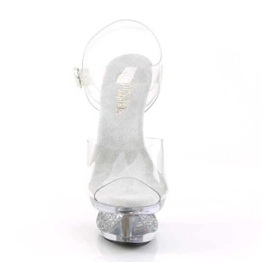 Pleaser Sandalette ECLIPSE-608GT Transparent Silber