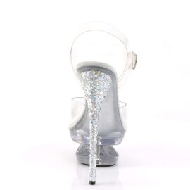 Pleaser Sandalette ECLIPSE-608GT Transparent Silber