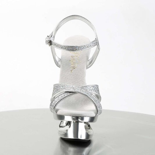 Pleaser Sandalette ECLIPSE-619G Silber Multi Glitter Chrom