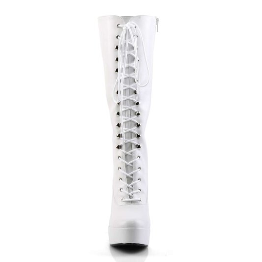 Pleaser ELECTRA-2020 White Faux Leather