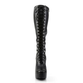 Pleaser ELECTRA-2023 Black Stretch Faux Leather