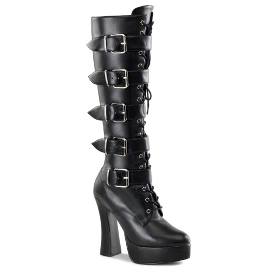 Pleaser ELECTRA-2042 Black Faux Leather