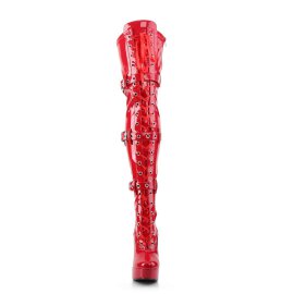 Pleaser ELECTRA-3028 Red Stretch Patent