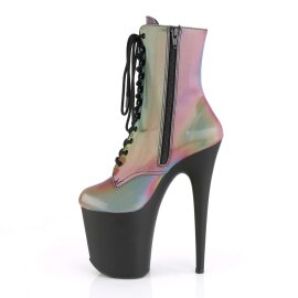 Pleaser Stiefelette FLAMINGO-1020REFL Bunt spiegelnd Schwarz