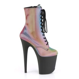 Pleaser Stiefelette FLAMINGO-1020REFL Bunt spiegelnd Schwarz