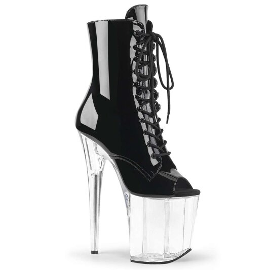 Pleaser Stiefelette FLAMINGO-1021 Schwarz Transparent