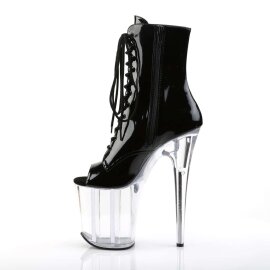 Pleaser Stiefelette FLAMINGO-1021 Schwarz Transparent