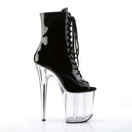 Pleaser Stiefelette FLAMINGO-1021 Schwarz Transparent