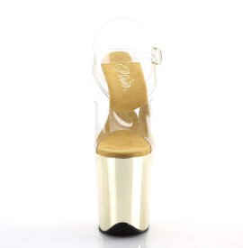 Pleaser Sandalette FLAMINGO-808 Transparent Gold Chrom