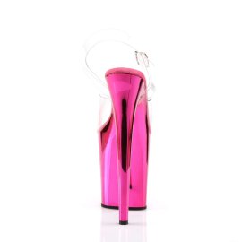 Pleaser Sandalette FLAMINGO-808 Transparent Pink Chrom