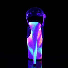 Pleaser Sandalette FLAMINGO-808GXY Transparent Neon-Bunt